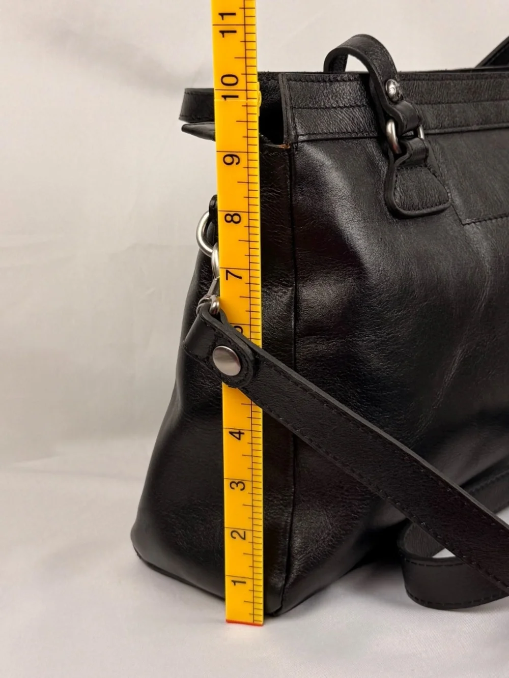 Patricia Nash Heritage Cannes Satchel Black Leather Convertible Satchel Bag